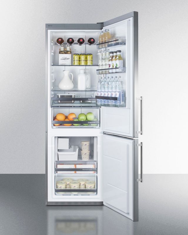 Summit® 10.8 Cu. Ft. Stainless Steel Counter Depth Bottom Freezer Refrigerator 3