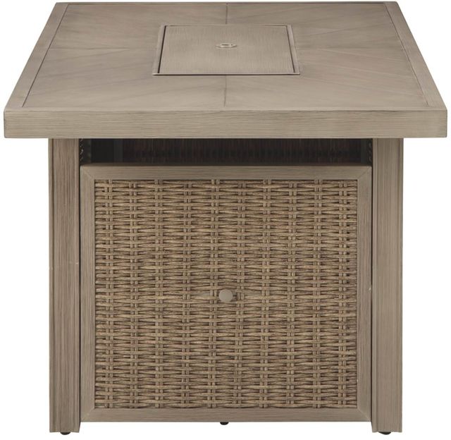 Signature Design by Ashley® Beachcroft Beige Rectangular Fire Pit Table 3