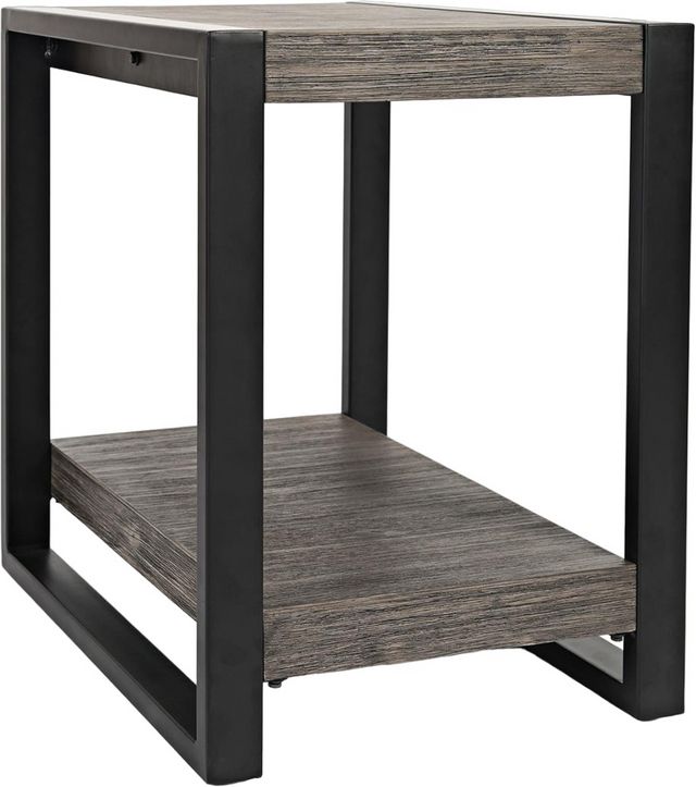 Jofran Inc. Pinnacle Platinum Chairside Table with Black Frame-0