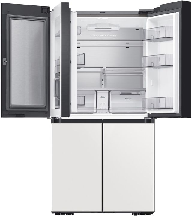 Samsung Bespoke 22.8 Cu. Ft. White Glass French Door Refrigerator 5