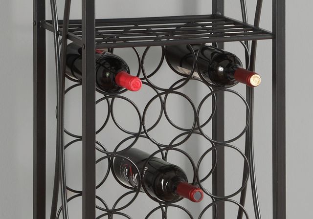 Monarch Specialties Inc. Black Metal 40" Wine Bottle and Glass Rack Home Bar 6