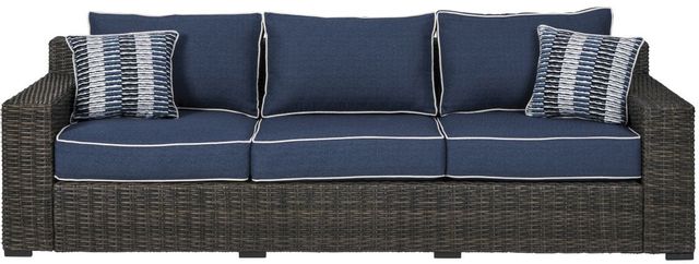 Signature Design by Ashley® Grasson Lane Brown/Blue Sofa with Cushion 2