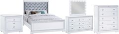 Coaster® Eleanor 5-Piece White Queen Upholstered Bedroom Set