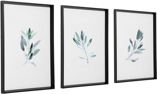Uttermost® by Grace Feyock Simple Sage 3-Piece Green Watercolor Prints-1
