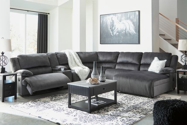 Signature Design by Ashley® Clonmel 6-Piece Charcoal Reclining Sectional with Armless Recliners-1