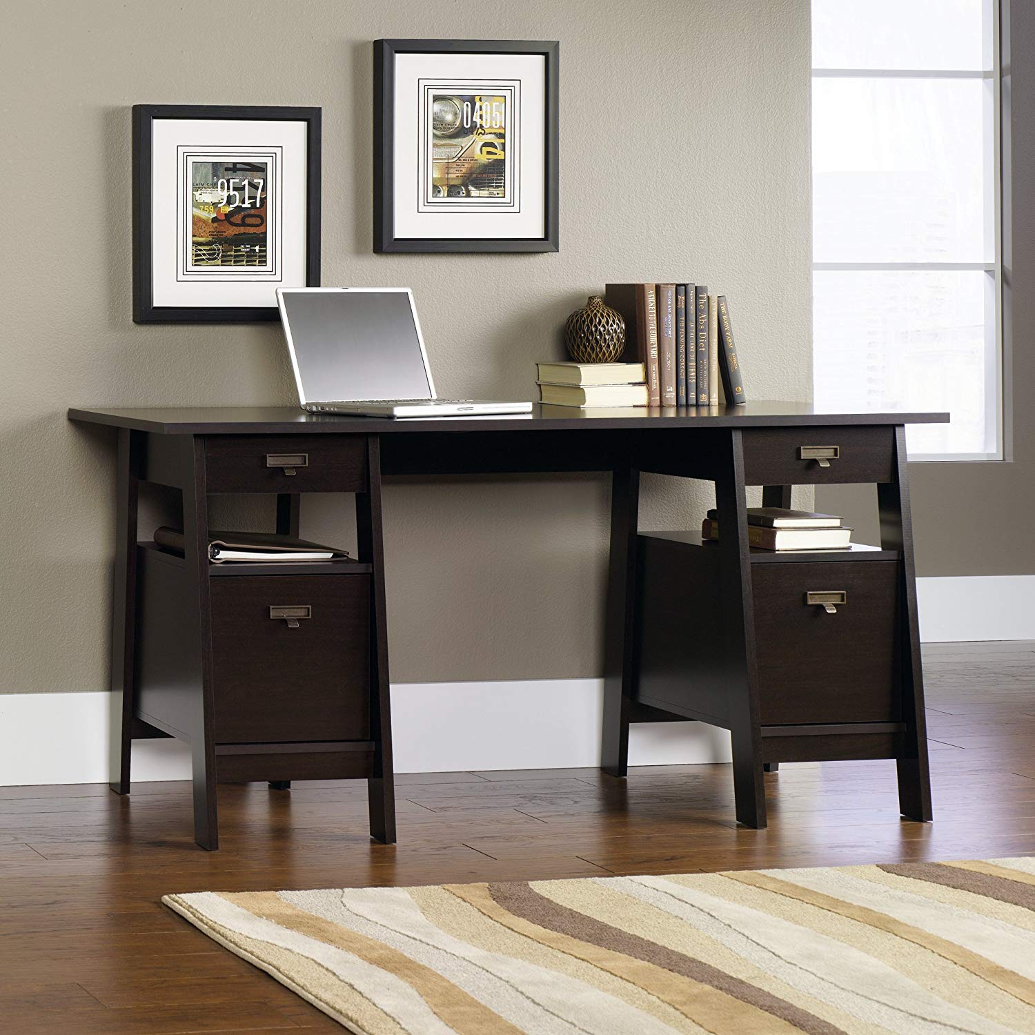 sauder trestle executive desk