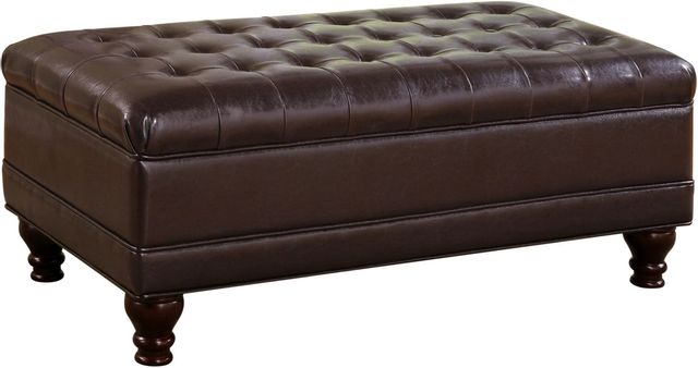 Coaster® Dark Brown Storage Ottoman-0