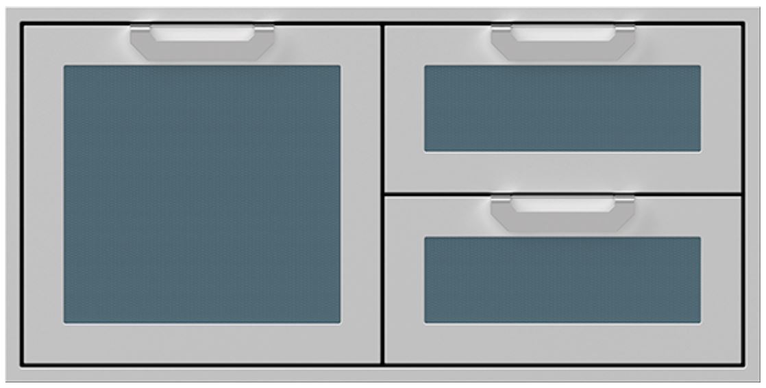 Hestan AGSDR Series 42" Pacific Fog Outdoor Double Drawer and Storage Door Combination