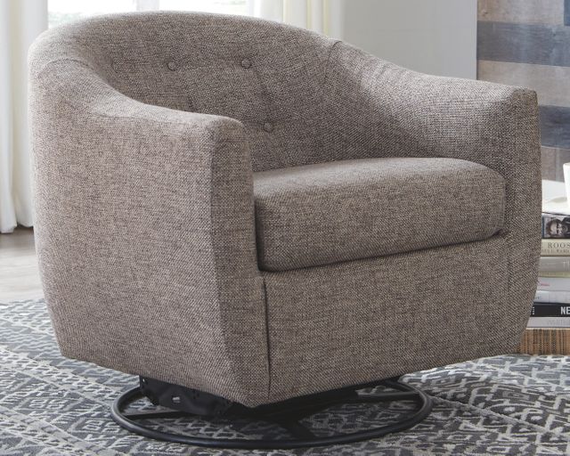 Signature Design by Ashley® Upshur Taupe Swivel Glider Accent Chair 2