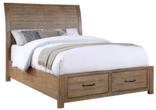 Winners Only® Andria Light Brown Queen Storage Sleigh Bed