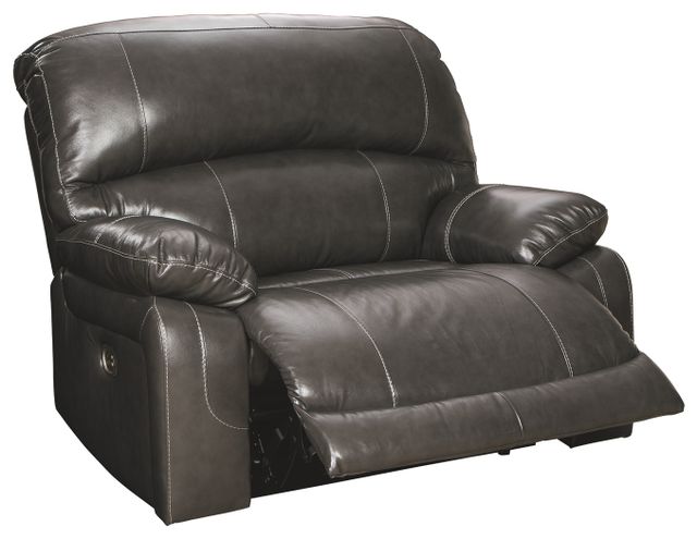 Signature Design by Ashley® Hallstrung Chocolate Power Wide Recliner with Adjustable Headrest 0