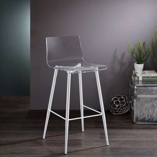 Progressive® Furniture A La Carte Clear/White 39" Bar Stool-2