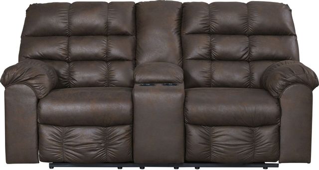 Signature Design by Ashley® Derwin Nut Reclining Loveseat with Console 2