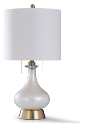 Stylecraft White Nova/Antique Brass Table Lamp