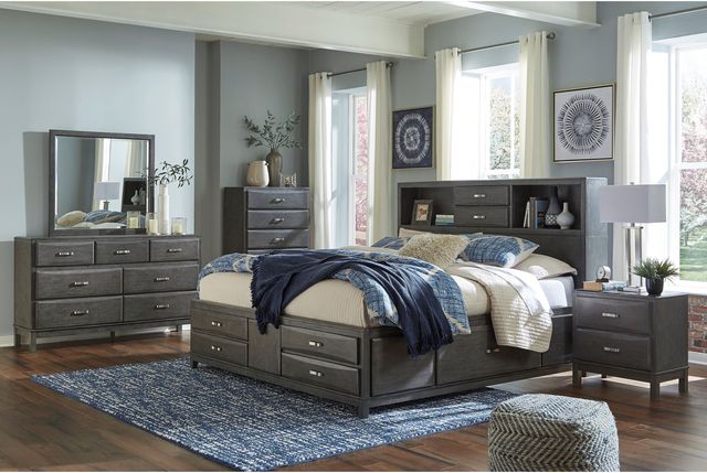 Signature Design by Ashley® Caitbrook Gray Queen Storage Bed with 8 Drawers P05571999-3