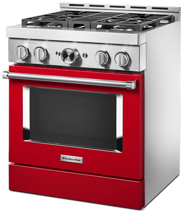 KitchenAid® 30" Passion Red Pro style Gaz Range 3