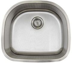 E2 Stainless Single "D" Shaped Bowl Stainless Steel Prep Sink