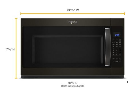 Whirlpool® 2.1 Cu. Ft. Black Stainless Over The Range Microwave 2