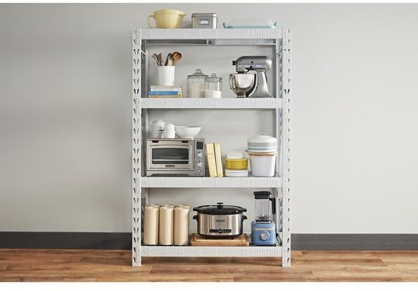 Gladiator® 48" White Wide Heavy Duty Rack with Four 18" Deep Shelves 7