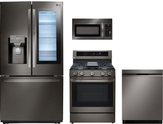 LG 4 Piece Black Stainless Steel Kitchen Package 0