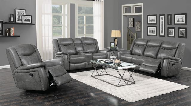 Coaster® Conrad Grey Reclining Sofa 9