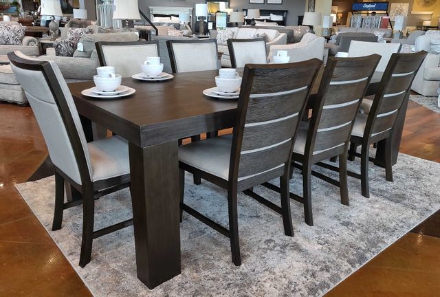 Elements Grady Dining Table, 6 Slat Back Side Chairs & 2 Upholstered Host Chairs-1