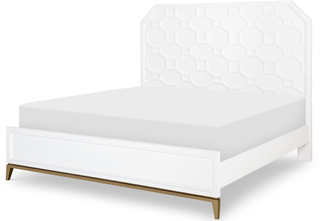 Legacy Classic Modern Chelsea by Rachael Ray Bright White King Lattice Panel Bed
