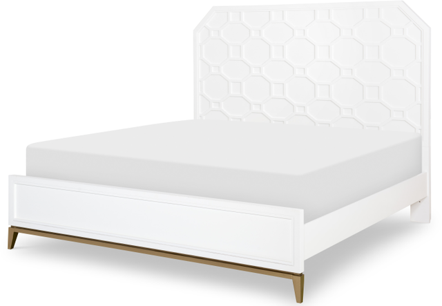 Legacy Classic Furniture Chelsea by Rachael Ray Bright White King Lattice Panel Bed-0