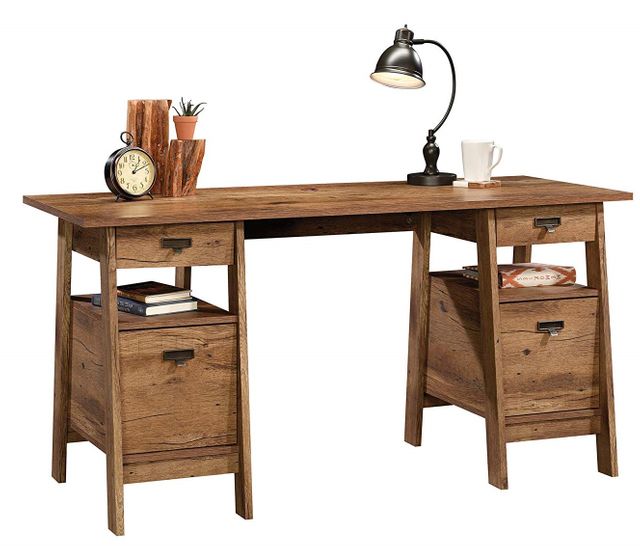 Sauder® Trestle® Vintage Oak Executive Desk-2