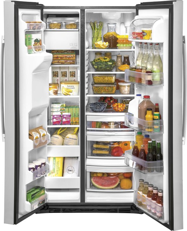Réfrigérateur côte-à-côte de 36 po GE® de 25,1 pi³ - Acier inoxydable 3