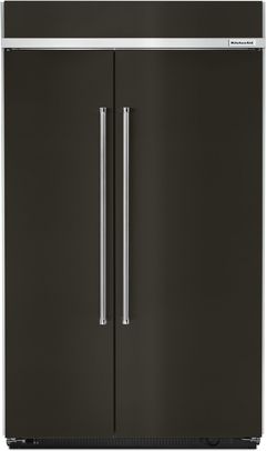 KitchenAid® 30.02 Cu. Ft. Black Stainless Steel Built In Side-By-Side Refrigerator