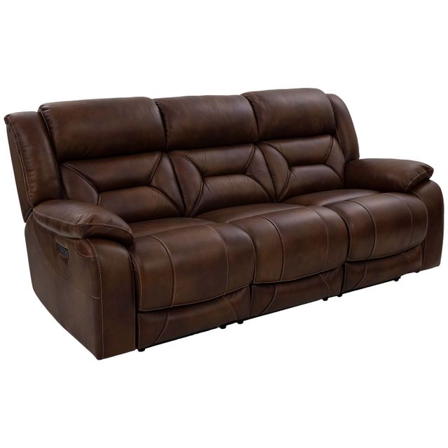 Cheers Roswell Brown Leather Power Reclining Sofa-1