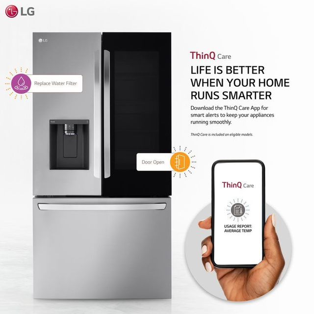 LG 27 Cu. Ft. PrintProof™ Stainless Steel Smart InstaView® Counter Depth French Door Refrigerator  2