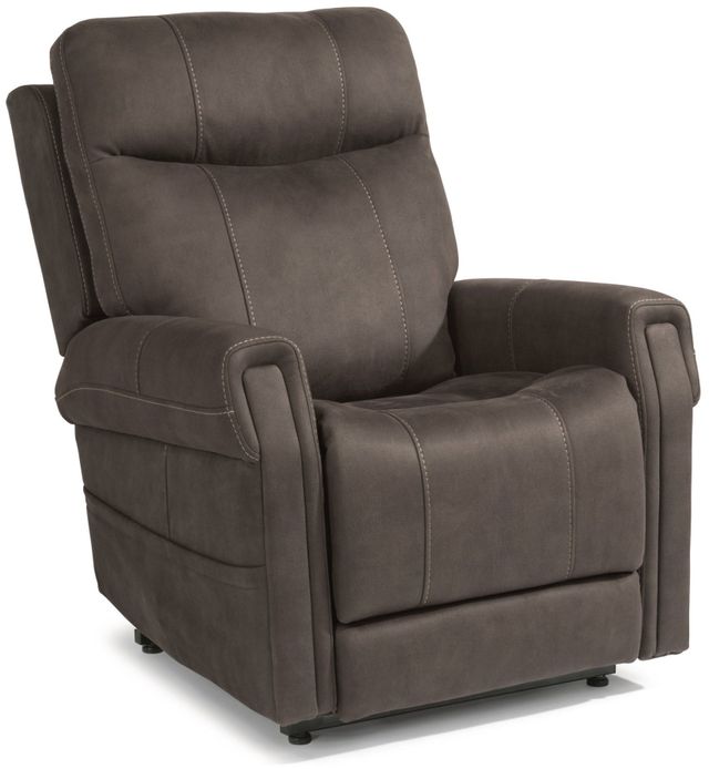 Flexsteel® Jenkins Gray Fabric Power Lift Recliner with Power Headrest ...