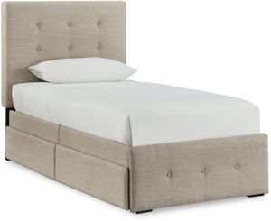 Signature Design by Ashley® Gladdinson Gray Twin Upholstered Storage Bed