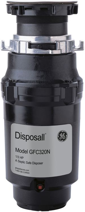 GE® 0.33 HP Black Continuous Feed Garbage Disposer