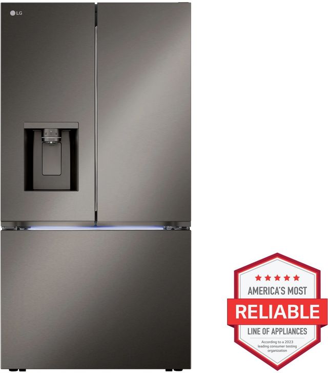 LG 25.5 Cu. Ft. PrintProof™ Black Stainless Steel Counter Depth French Door Refrigerator -1