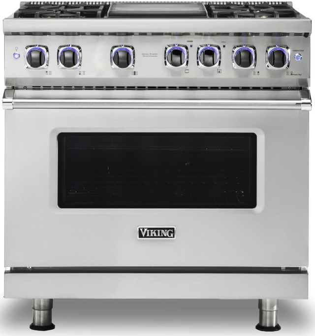 Open Box **Scratch and Dent** Viking® 7 Series 36 Stainless Steel Pro  Style Dual Fuel Range