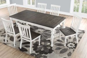 Steve Silver Co.® Joanna 7-Piece Ivory & Charcoal Dining Table Set