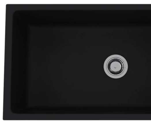Rohl® Allia Series Matte Black Fireclay Single Bowl Undermount Kitchen Sink-1