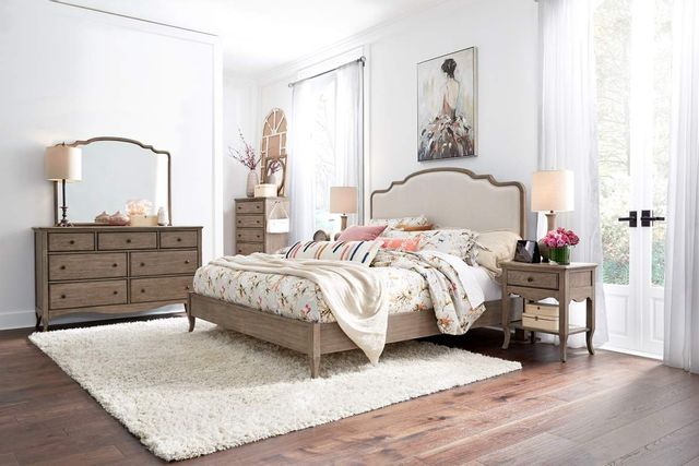 Aspenhome Provence Queen Bed, Dresser, Mirror, Chest and 1 Nightstand 16