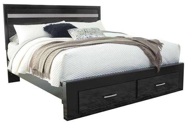 Signature Design by Ashley® Starberry Black King Panel Bed with with 2 Storage Drawers-0