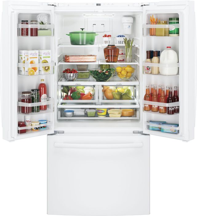 GE® Series 24.8 Cu. Ft. White French Door Refrigerator-GNE25JGKWW-1