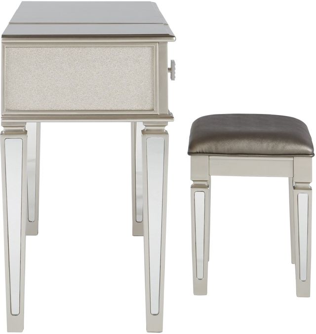 Signature Design by Ashley® Lonnix Silver Vanity and Stool 4
