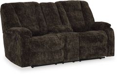 Signature Design by Ashley® Soundwave Chocolate Reclining Loveseat with Console