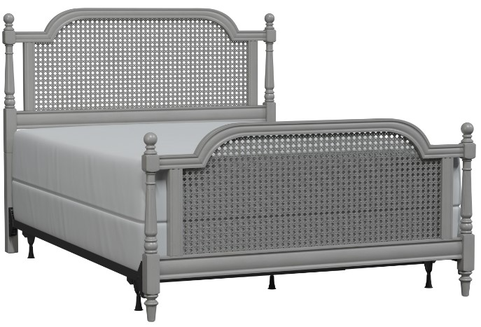 Hillsdale Furniture Melanie French Gray Cane Bed | Fleck's Furniture ...