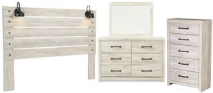 Signature Design by Ashley® Cambeck 4-Piece Whitewash King Panel Headboard Bedroom Set