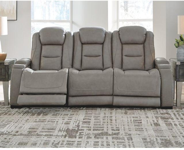 The Man-Den Gray Power Reclining Sofa Set with Adjustable Headrest 1