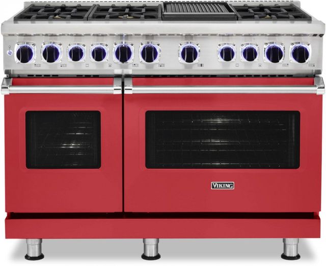 Viking® 7 Series 48" San Marzano Red Pro Style Dual Fuel Liquid Propane Gas Range with 12" Griddle