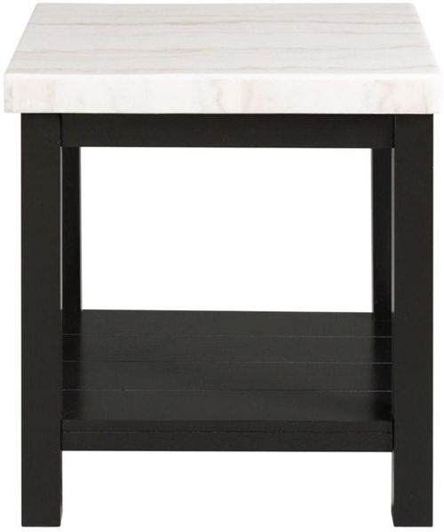 Elements International Marcello White Marble Square End Table
